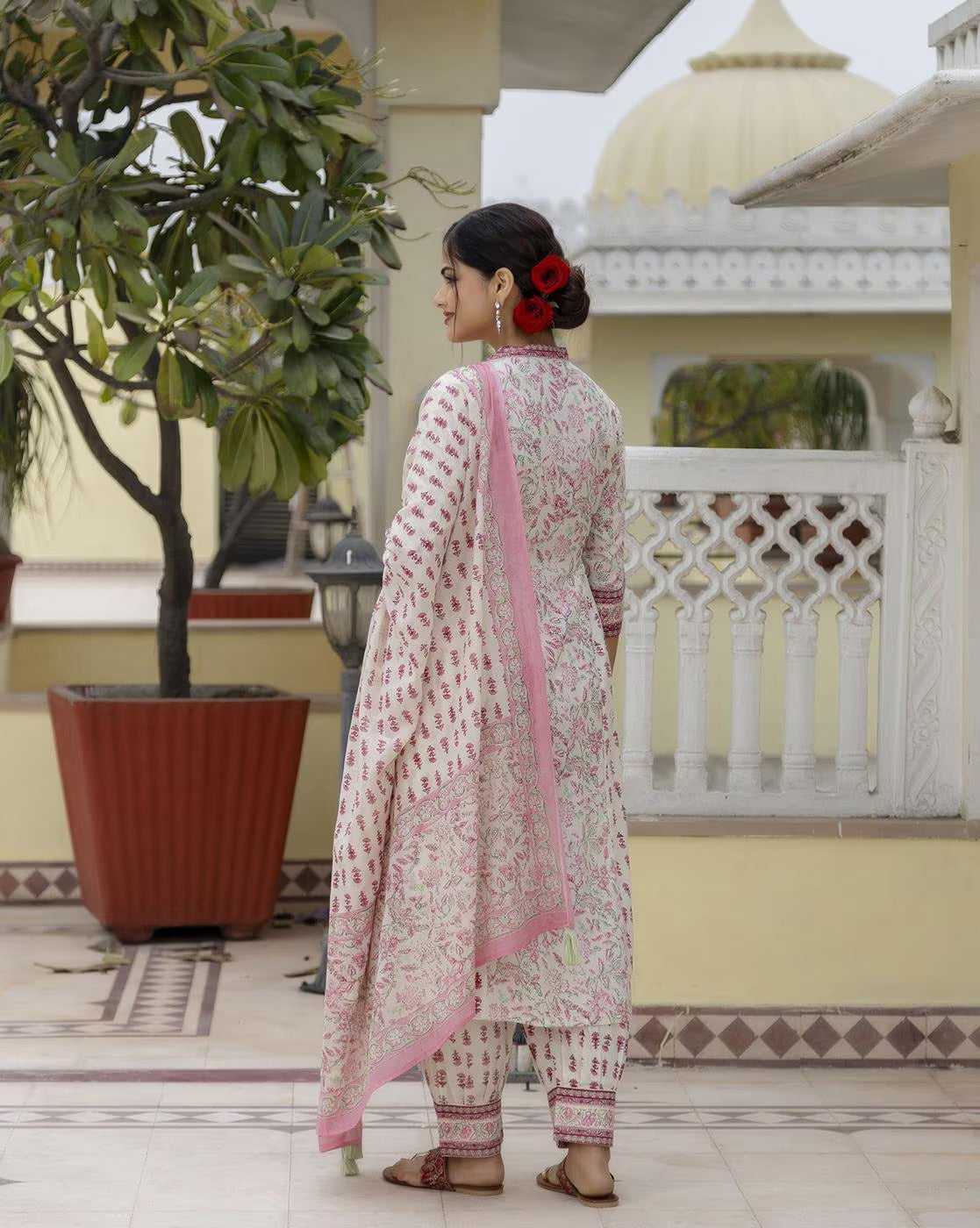 Women Embellished Floral Print A-Line Kurta Set