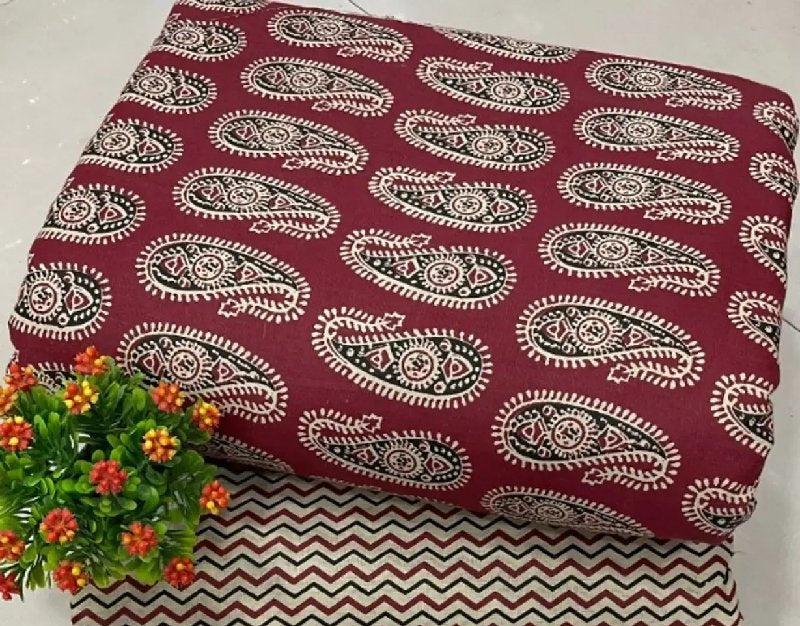 Stylish Fancy Pure Soft Jaipuri Cotton Printed Unstitched Dress Material Top With Bottom Wear Set For Women