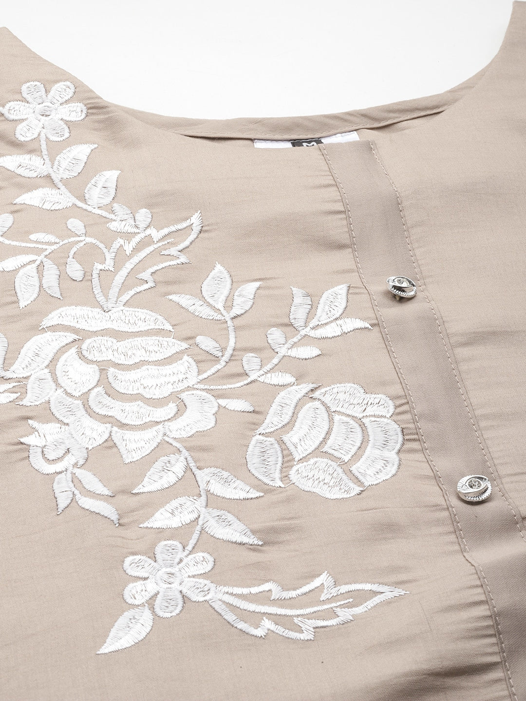 Floral Embroidered Thread Work Kurti with Trousers