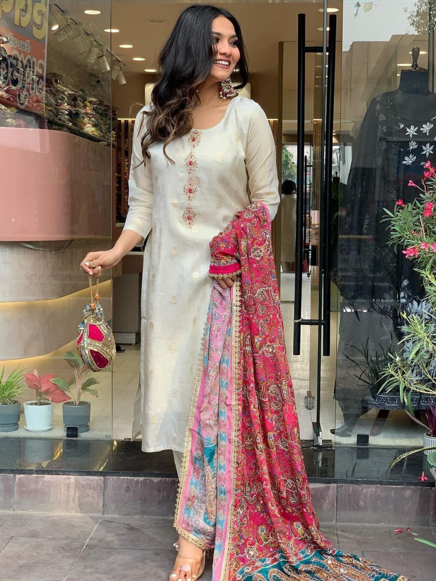 Beautiful Designer Summer Special Heavy Dhola Silk Salwar Suit