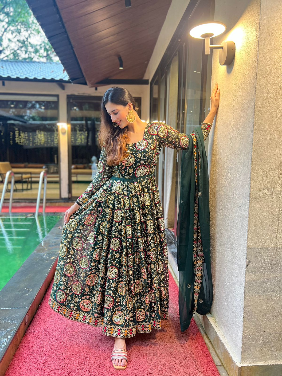 New Designer Anarkali Suit in Fancy Style with Sequins - Elegant & Trendy