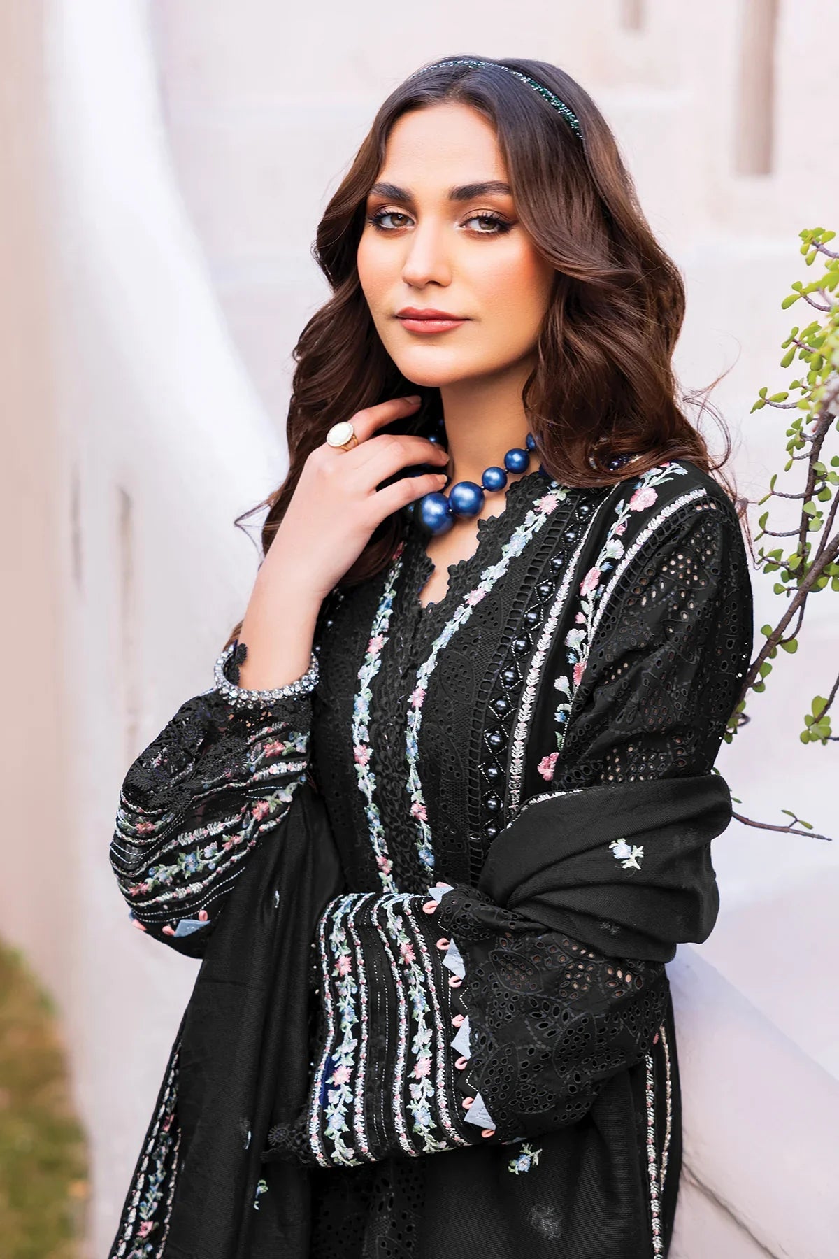 Women Stylish Georgette Embroidered Semi Stitched Dress Material with Dupatta