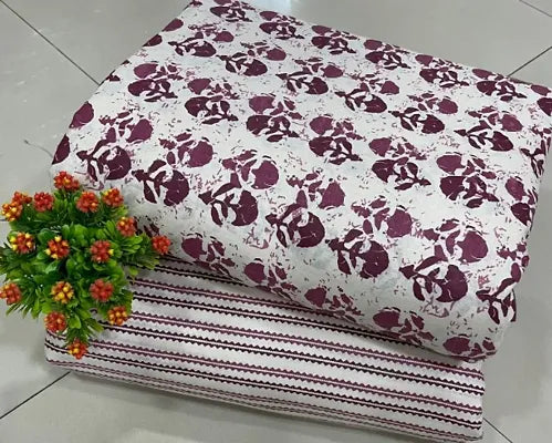 Fancy Cotton Printed Dress Material Without Dupatta For Women