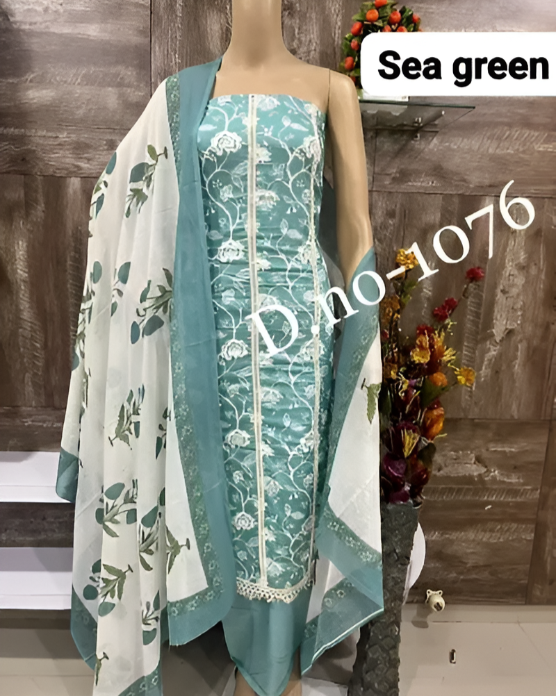 Fancy Cotton Unstitched Dress Material for Women