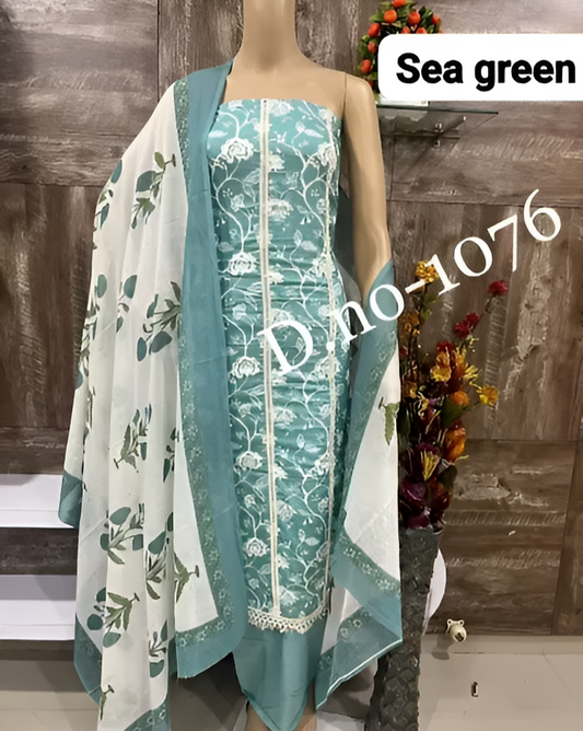 Fancy Cotton Unstitched Dress Material for Women