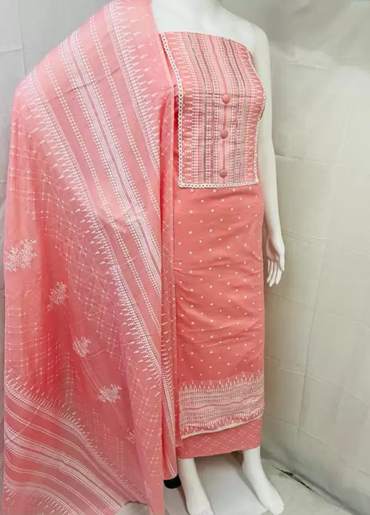 Fancy Cotton Unstitched Dress Material for Women