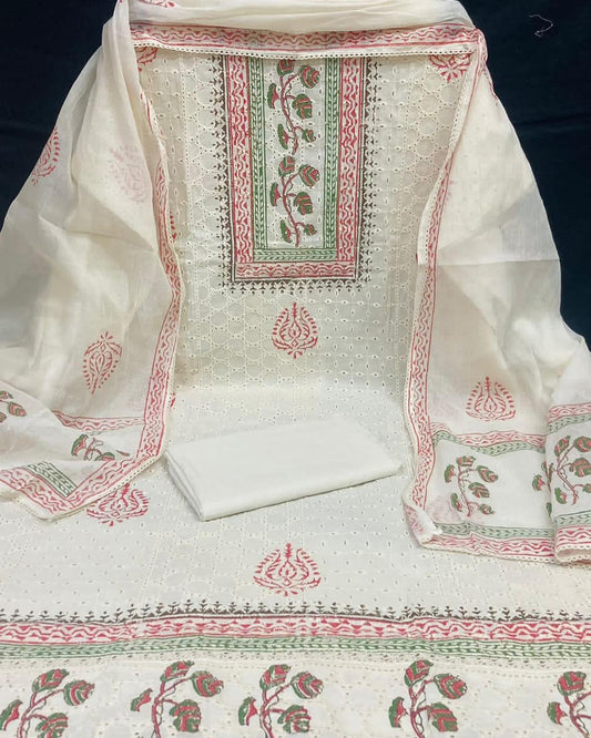 Fancy Cotton Unstitched Dress Material for Women