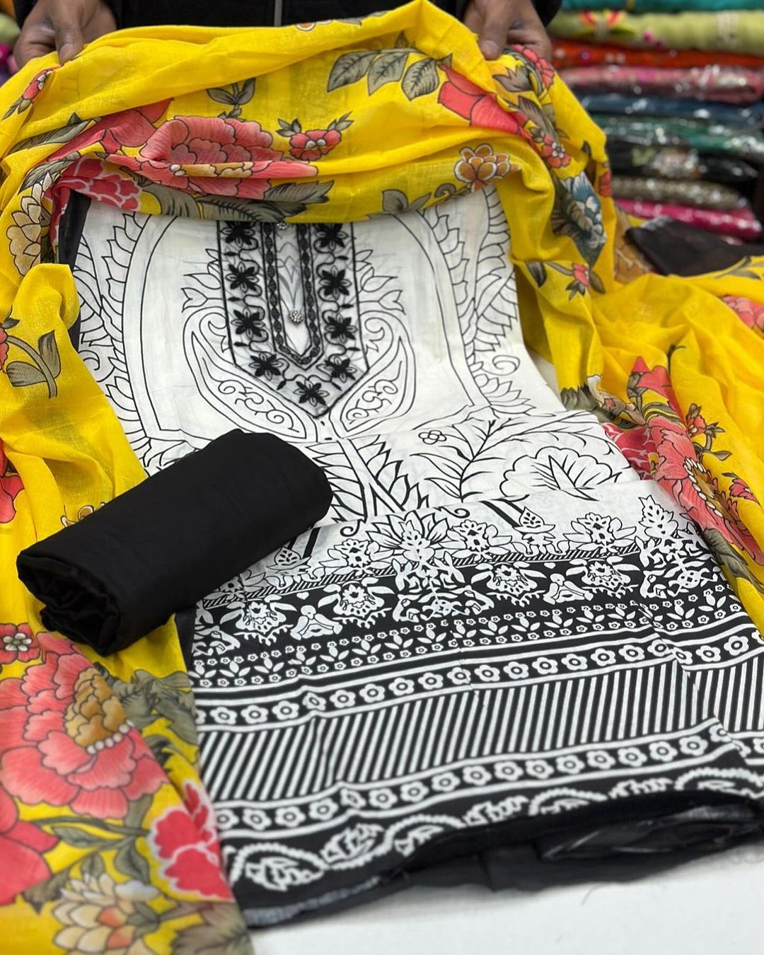 Fancy Cotton Unstitched Dress Material for Women