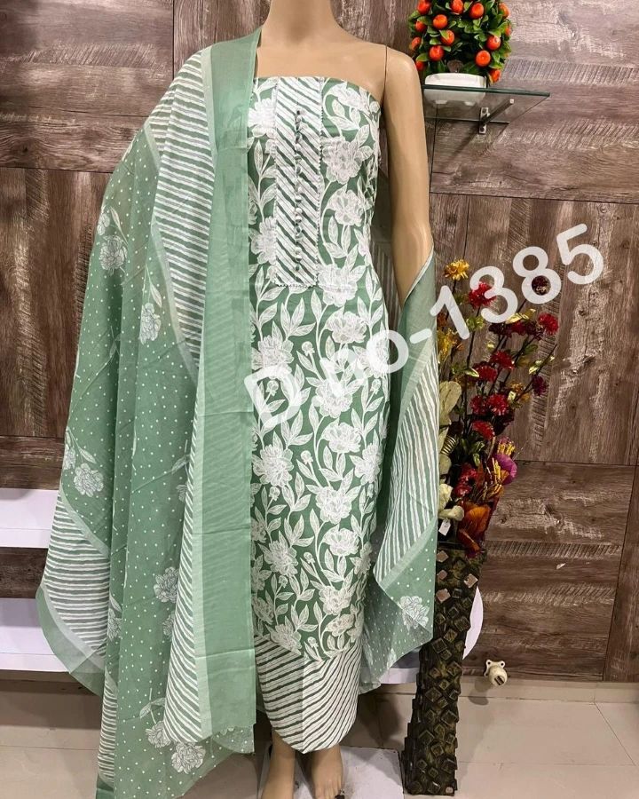 Fancy Cotton Unstitched Dress Material For Women