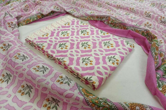 Premium Block Printed Cotton Dress Material