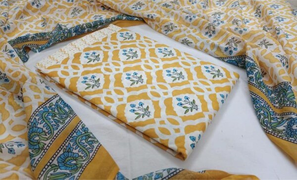 Premium Block Printed Cotton Dress Material