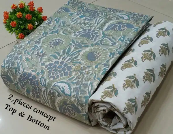 Fancy Cotton Printed Dress Material Without Dupatta For Women