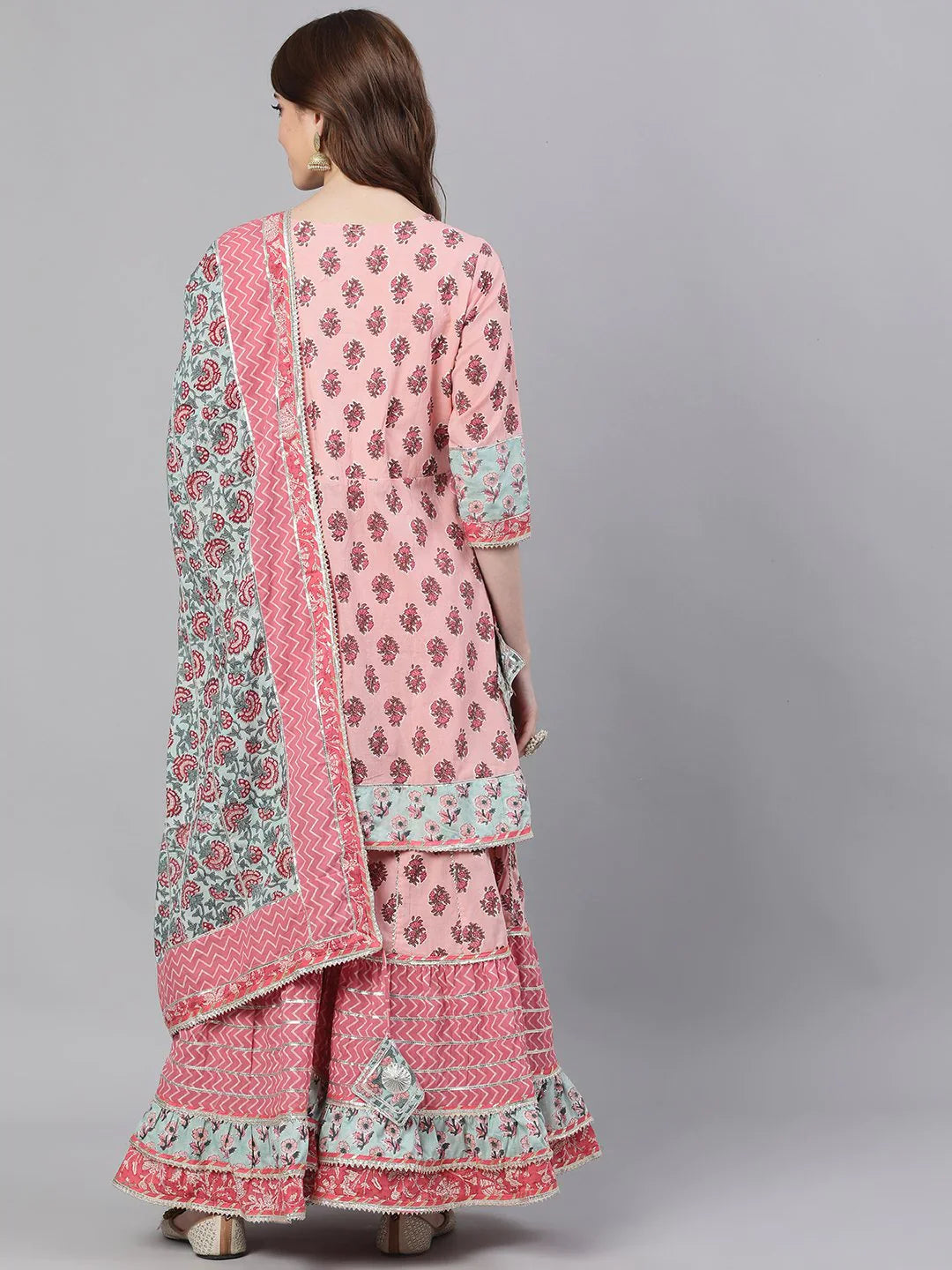 Pure Cotton Women’s Kurta and Sharara Set