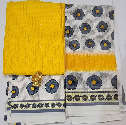 Exclusive Cotton Printed Dress Material with Dupatta