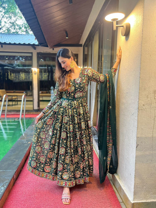 New Designer Anarkali Suit in Fancy Style with Sequins - Elegant & Trendy