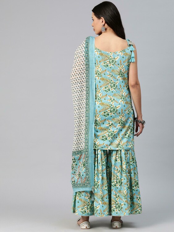 Stylish Women Cotton Kurta, Bottom and Dupatta Set